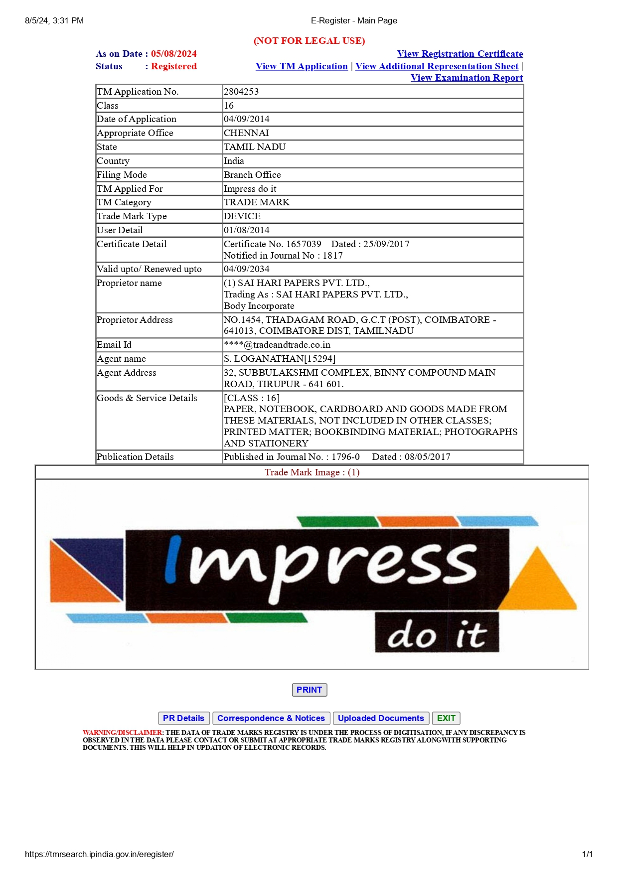  Certificate